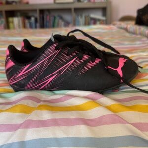 Puma Kids Black and Pink Sneakers